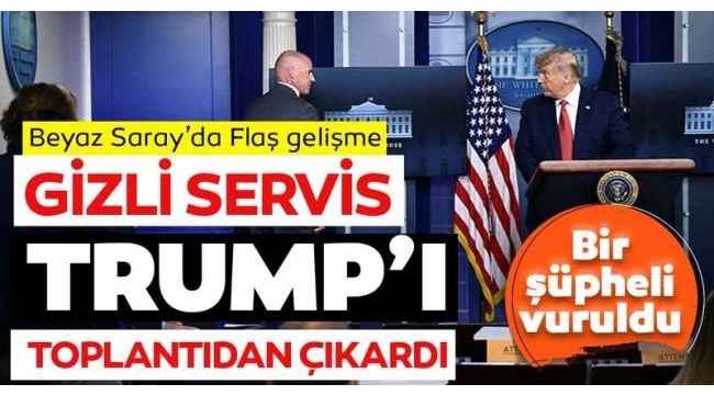 Son dakika: ABD Başkanı Donald Trump'ın basın toplantısı yarıda kesildi! Güvenlik ekibi salondan çıkardı....