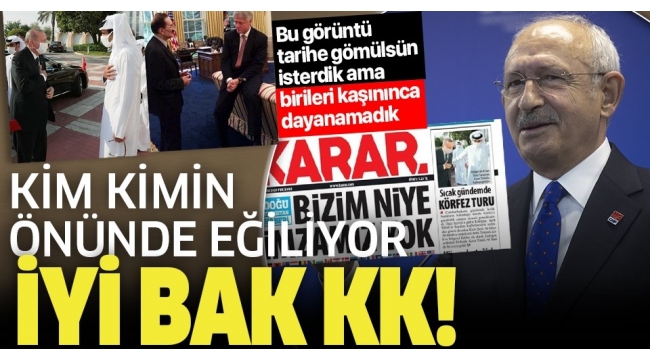 CHP lideri Kılıçdaroğlu'nun "Erdoğan Katar Emiri Temim'in önünde eğildi" yalanına AK Parti'den görüntülü yanıt!.