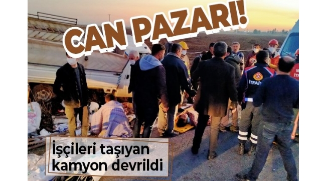 Mardin Kızıltepe'de tarım işçilerini taşıyan kamyonet devrildi: 22 yaralı