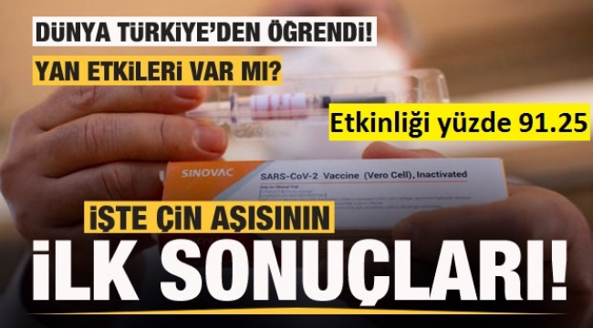 Son dakika.... Çin aşısının sonuçlarını ilk Türkiye dünyaya duyurdu! Etkinliği yüzde 91.25