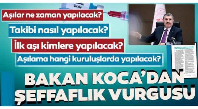 Son dakika:Koronavirüs aşısı kaç doz uygulanacak? İkinci doz için ne kadar beklenecek? Bakan Koca açıkladı!..