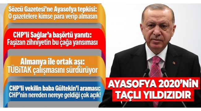 SON DAKİKA! Başkan Erdoğan'dan Sözcü Gazetesi'nin Ayasofya manşetine çok sert tepki
