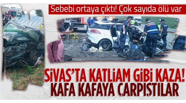 Sivas'ta 2 aracın çarpıştığı kazada 9 kişi hayatını kaybetti 