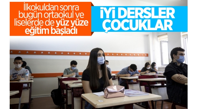 Tüm ortaokul ve liselerde ise yüz yüze eğitime, haftada 2 gün olacak şekilde bugün geçildi. 