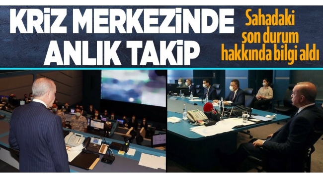 Son dakika: Başkan Erdoğan kriz merkezinde! Yangın ile ilgili son brifingleri aldı... 