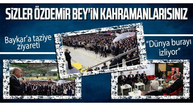 Başkan Erdoğan'dan Özdemir Bayraktar için Baykar tesislerine taziye ziyareti. 