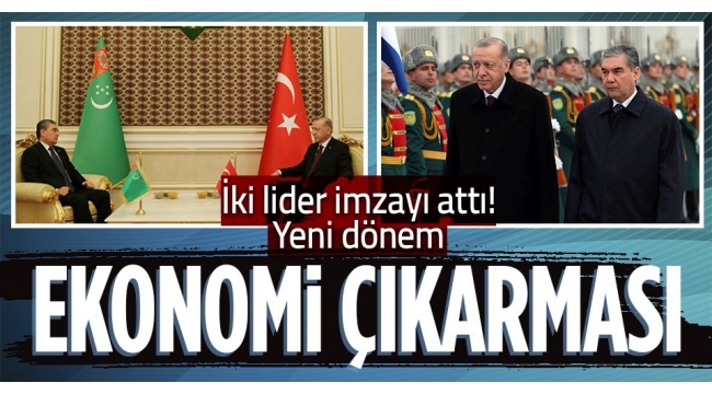 Başkan Erdoğan Türkmenistan'da! Ortak basın toplantısında önemli açıklamalar 