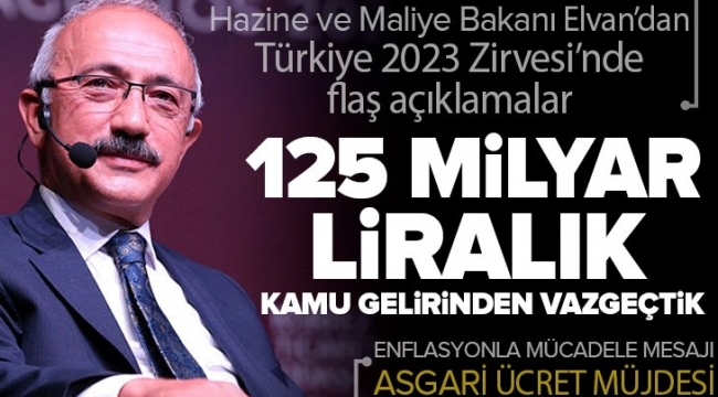 Son dakika: Hazine ve Maliye Bakanı Elvan'dan Türkiye 2023 Zirvesi'nde flaş açıklamalar | Asgari ücretle ilgili çarpıcı ifadeler 