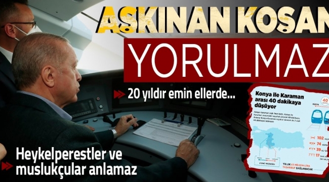 İlk sürüş gerçekleştirildi! Konya-Karaman Hızlı Tren Hattı'nı Başkan Erdoğan açtı