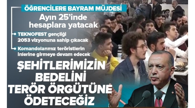 Başkan Erdoğan, bugün İstanbul'daki KYK Mimar Sinan Erkek Öğrenci Yurdu'nda öğrencilerle bir araya geldi. 