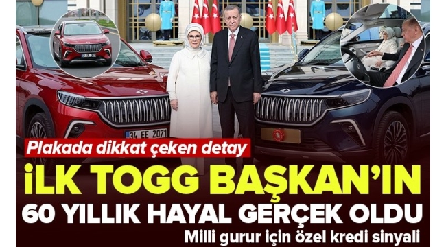 Son dakika... Cumhurbaşkanı Erdoğan ve Emine Erdoğan Togg'u teslim aldı 