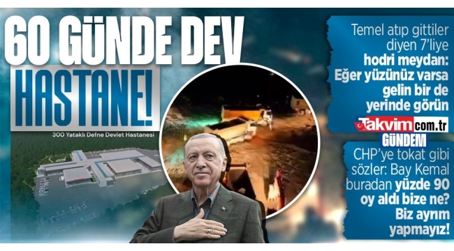 Cumhurbaşkanı Erdoğan Defne Devlet Hastanesi'nin açılışını yaptı