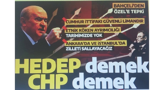 Devlet Bahçeli'den Özgür Özel'e sert sözler: HEDEP demek CHP demektir | Fona dolar yatıran ünlü simalar | Filistin mesajı