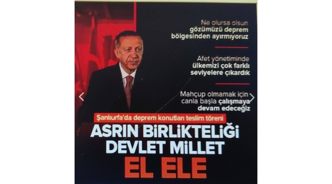 Başkan Erdoğan'dan Şanlıurfa'da önemli açıklamalar: Canla başla çalışmaya devam edeceğiz 