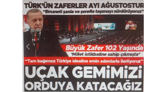 Başkan Erdoğan 30 Ağustos programında konuştu! "Ağustos ayı tarihimizde Türk'ün zaferler ayı olarak bilinir"