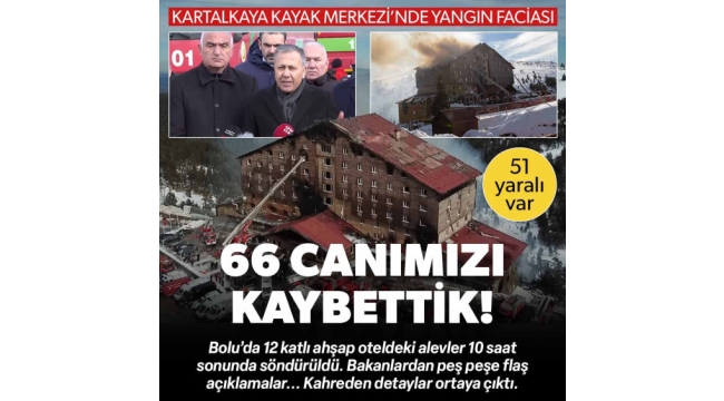 Bolu Kartalkaya'da otel yangını: 66 ölü, 51 yaralı! 4 kişi gözaltında 