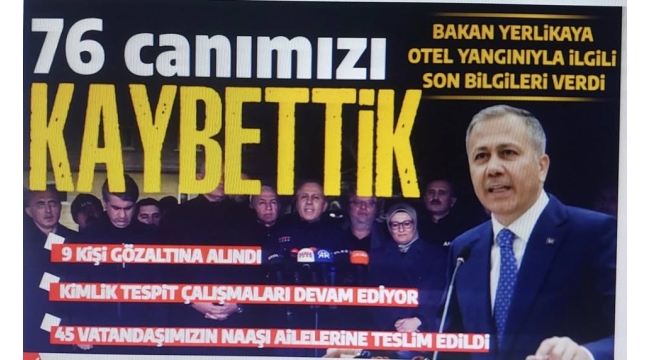 Bolu Kartalkaya'da otel yangını: 76 kişi hayatını kaybetti 9 kişi gözaltında