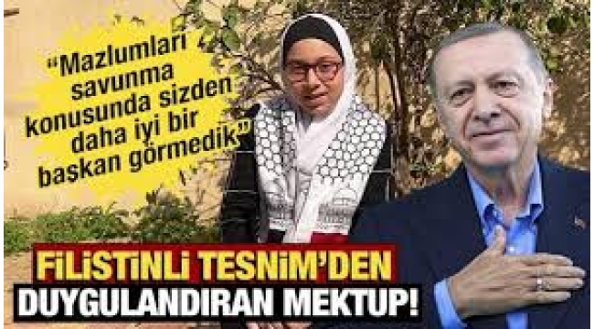 Filistinli çocuktan Başkan Erdoğan'a duygulandıran mektup!