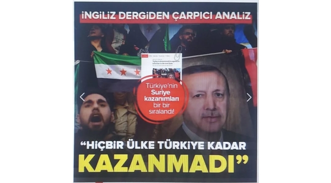 Türkiye'nin Suriye kazanımları dünya basınında: Hiçbir ülke Türkiye kadar kazanmadı